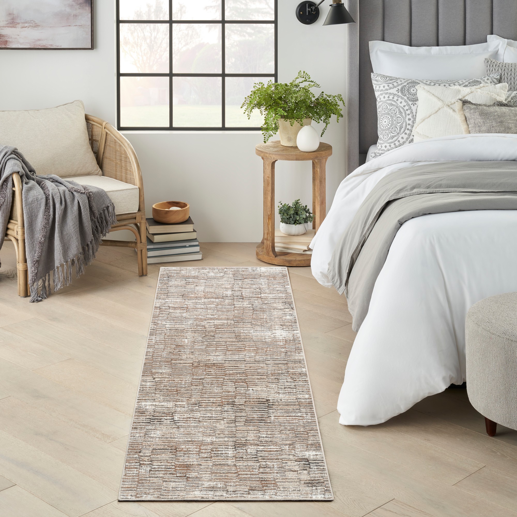 Sustainable Trend Sut06 Abstract Runner Rugs By Nourison In Ivory Mocha